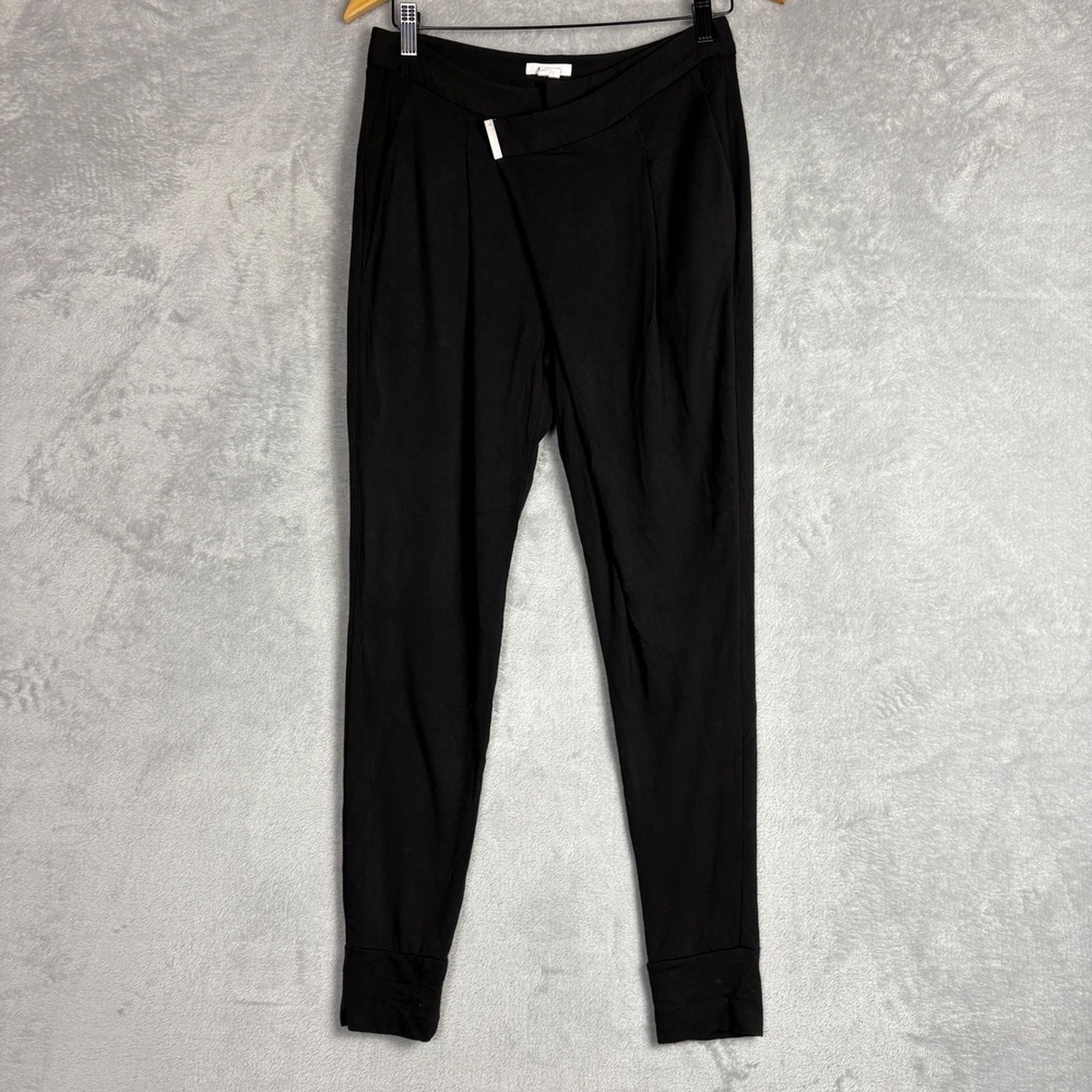 Helmut Lang Black Asymmetrical Crossover Waist Jogger‎ Pants Size Small Comfort